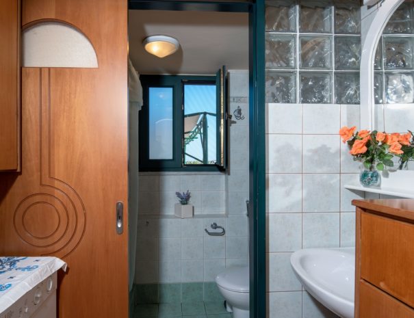 Best View Mountain Villa Chania- villa 72 bathroom washing machine