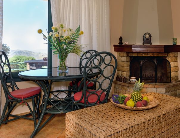 Best View Mountain Villa Chania- villa 61 fire place