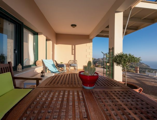 Best View Mountain Villa Chania- villa 56 outdoor relaxing table