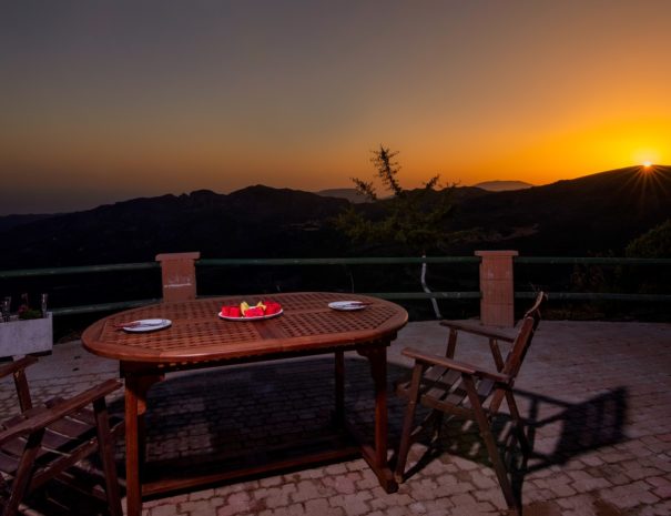 Best View Mountain Villa Chania- villa 97 sunset view table
