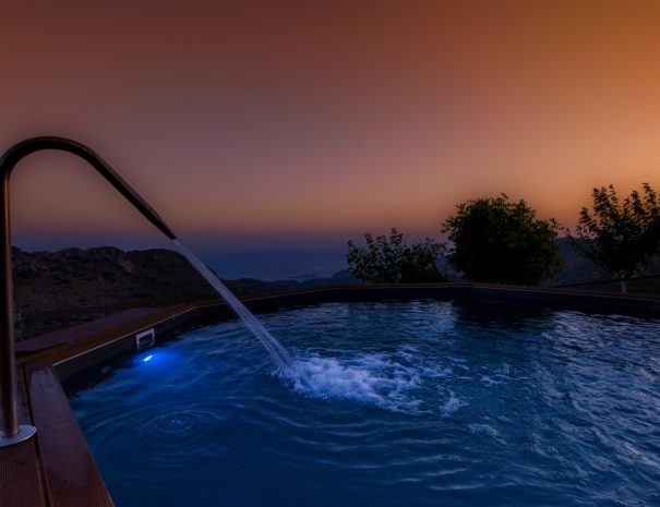 Best View Mountain Villa Chania- villa 92 swimming pool sunset