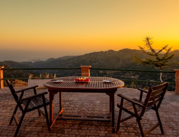 Best View Mountain Villa Chania- Home 16 terrace sunset sea view